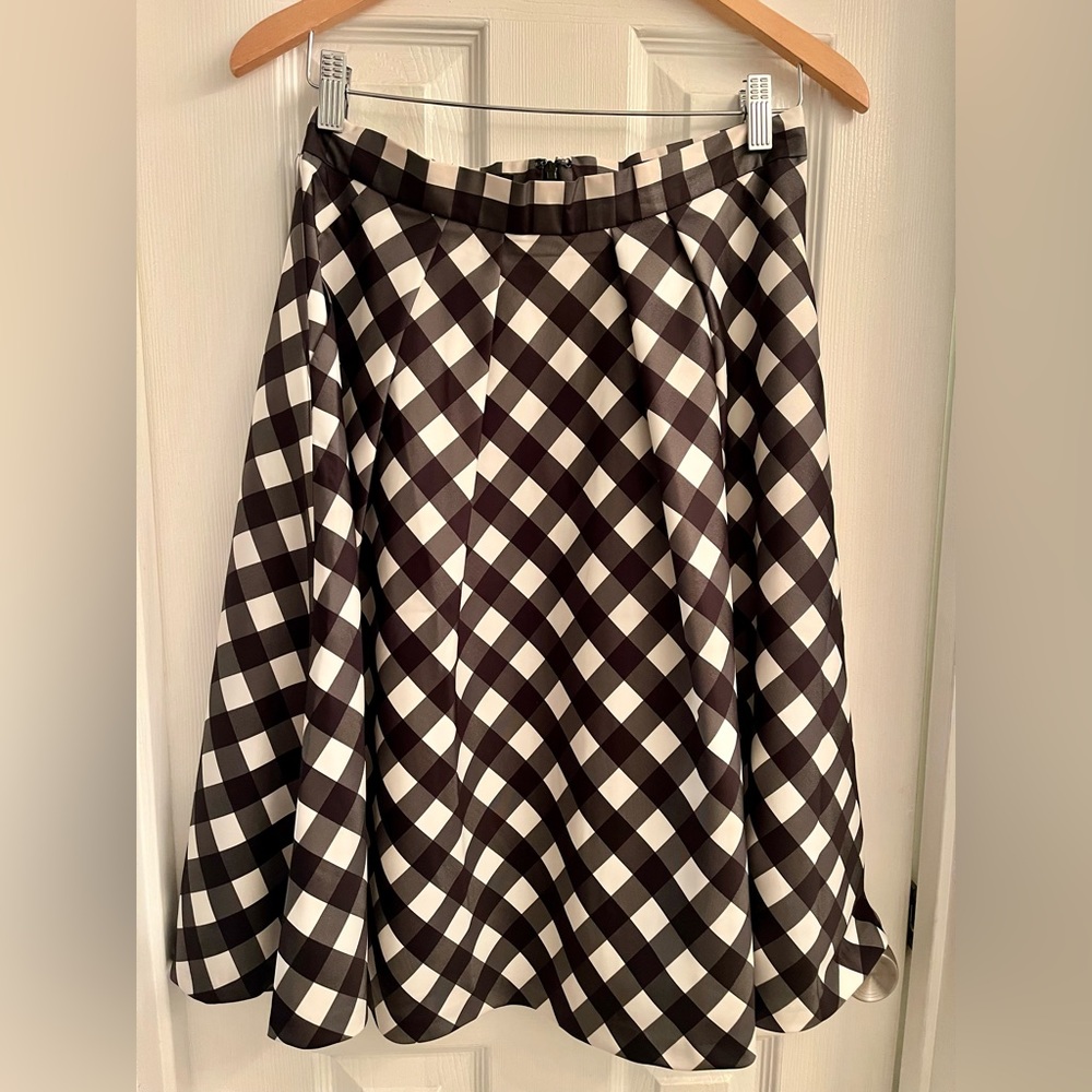 TALBOTS Petite Fit and Flare Skirt, Black and White, LIKE NEW